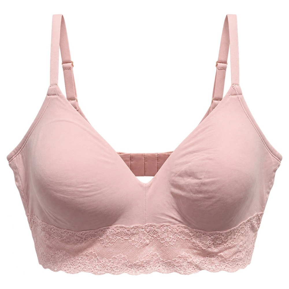 Natori Bliss Perfection Wireless Bra Women 36D Blush Pink Lace 723154